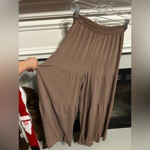 Brown Wide-Leg Pants